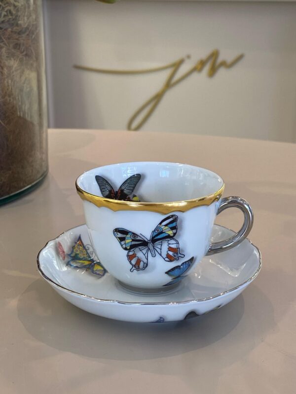 06 Xícaras de Café com Pires Butterfly Parade Vista Alegre - Image 2