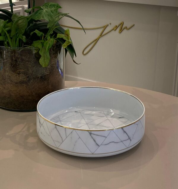 Saladeira Redonda Porcelana Carrara Grande Vista Alegre