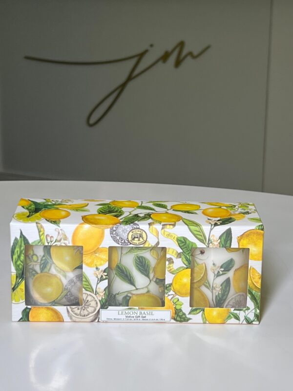 Kit 3 Mini Velas Votive 15h Lemon Basil Michel Design Works