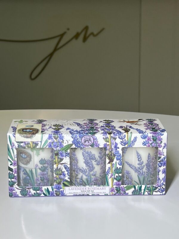 Kit 3 Mini Velas Votive 15h Lavender Rosemary Michel Design Works